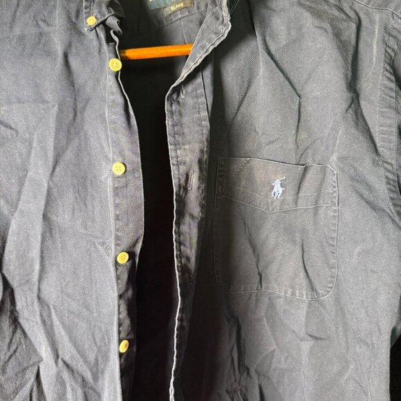 Ralph Lauren Navy Blake Long Sleeve Button Down Men's Shirt Sz Large - Picture 5 of 8